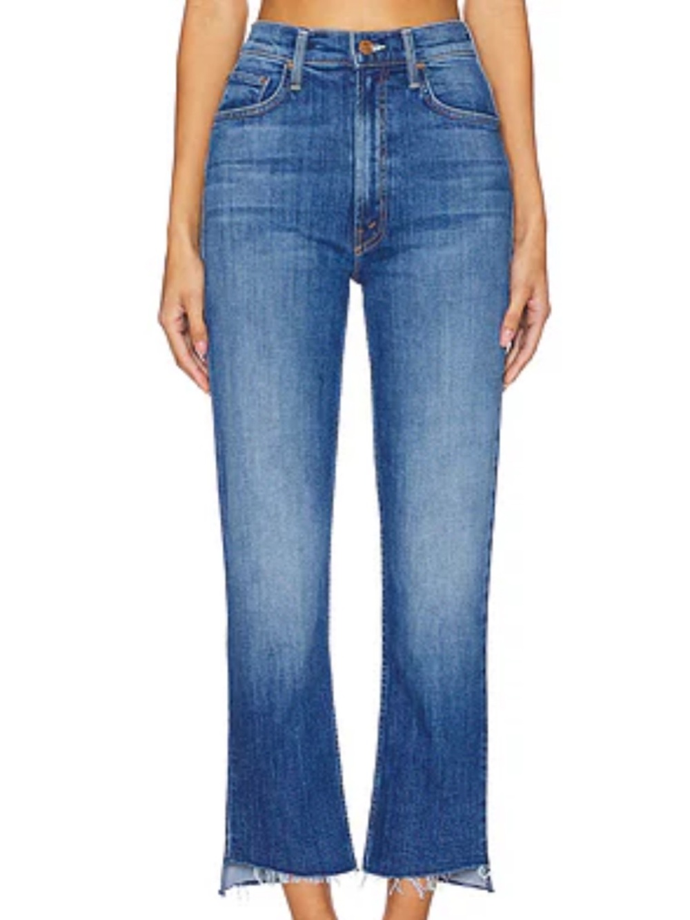 MOTHER High Waisted Rider Ankle Step Fray Jeans in Loafers And Lassos Size 29